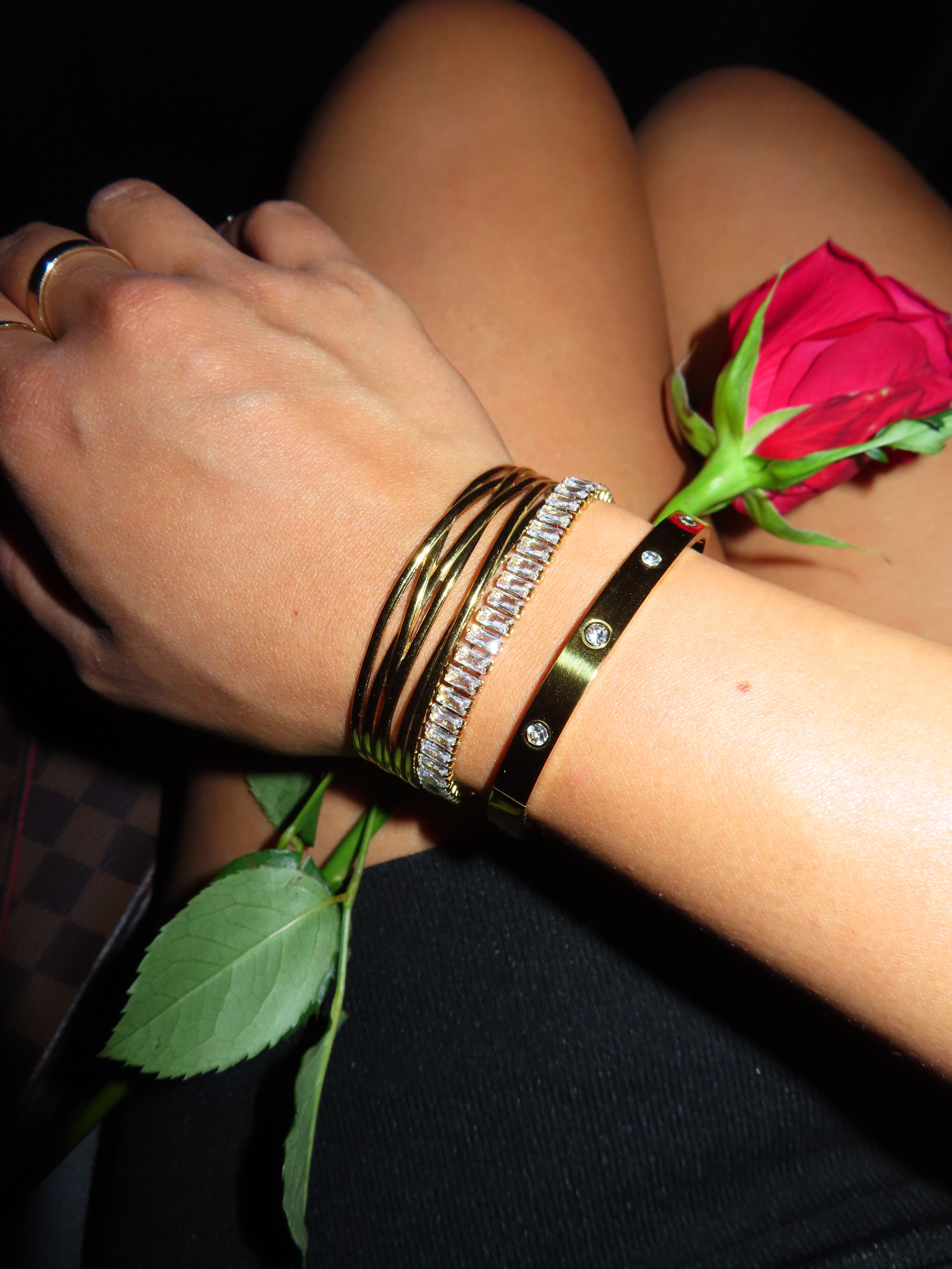 Crystal Hoops & Bracelet Bundle