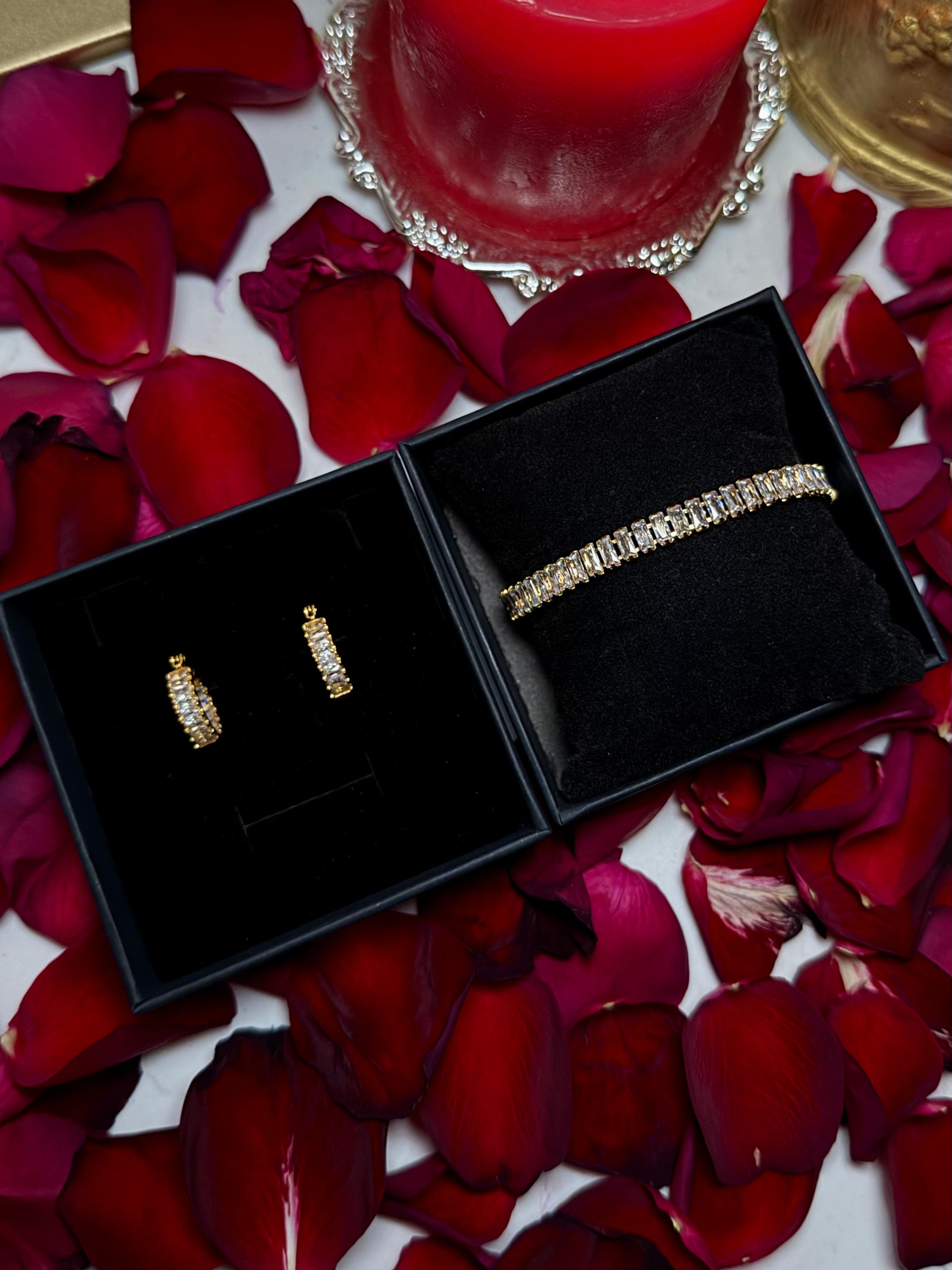 Crystal Hoops & Bracelet Bundle